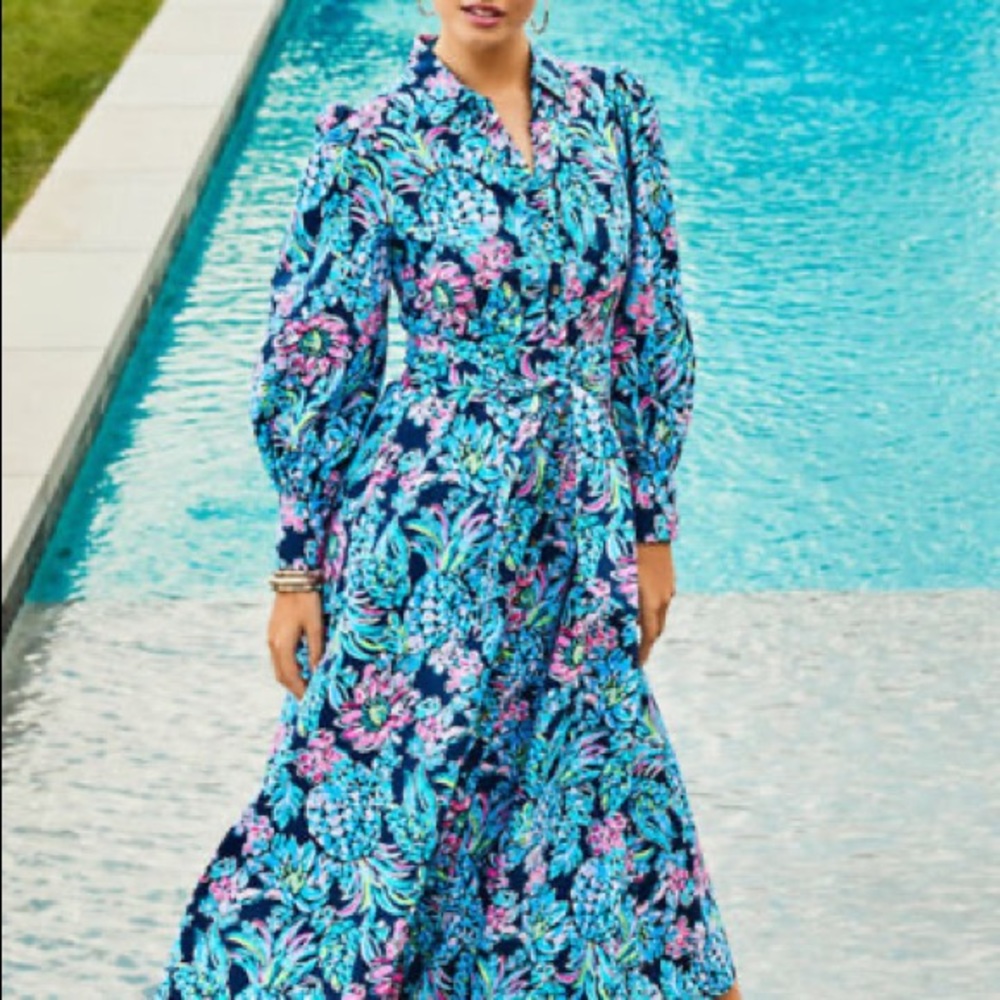 Lilly Pulitzer Mira Stretch Midi Shirtdress